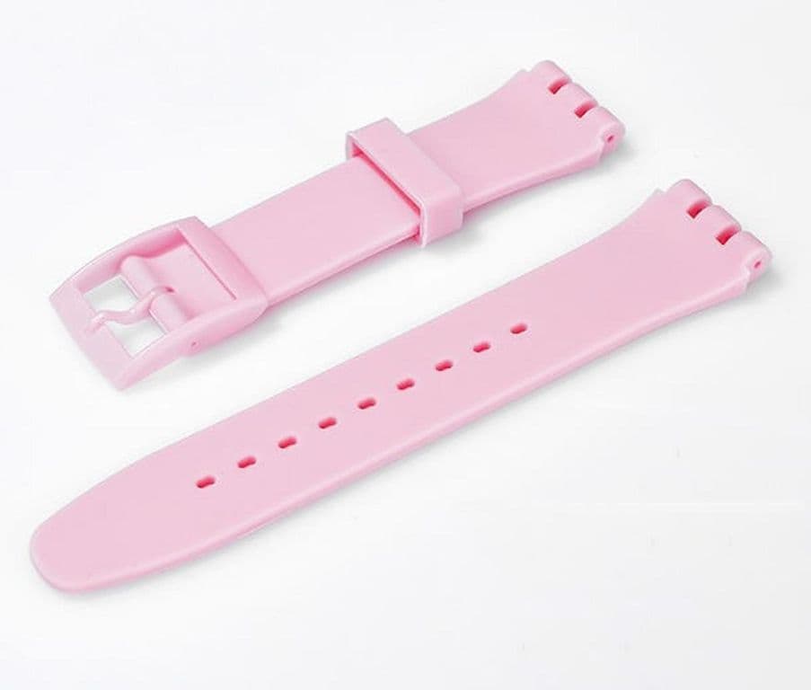 Correa Compatible Relojes Swatch Silicona 17mm Rosa 17