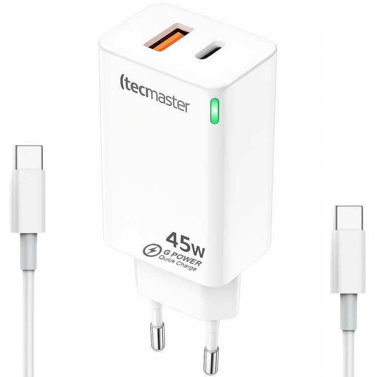 Cargador Pared 45W GAN PD Type-C + USB SEC 200540