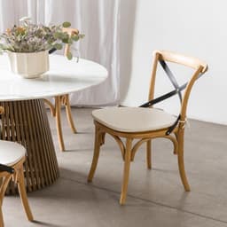 Silla Veracruz Con Cojin Natural Sh Amoble Castano