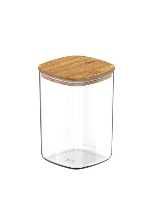 Contenedor Hermetico con Tapa Bambu Keep 1 lt Transparente