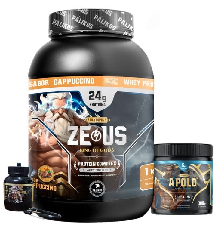 Proteina Zeus Complex 1kg Cappuccino/ Creatina 300g/ Minibottle