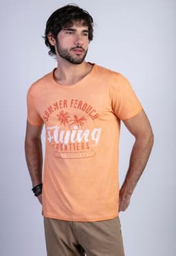 Polera Dirty Wash Seatle Naranjo Naranja S