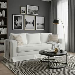 Sofa 3 cuerpos con Resortes pocket Siena Balnco crudo