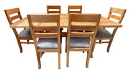Comedor 6 Sillas Cruz 100x180 koke Gris