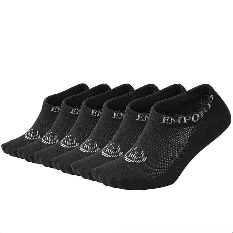Pack de 6 Calcetines Invisibles Deportivos Hombre Giovacchino Negro 40-44