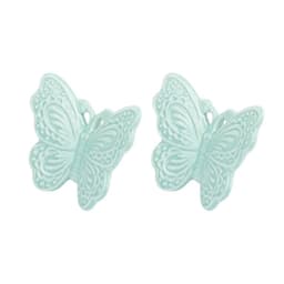 Combo X2 Figura Mariposa Ceramica Aqua 8 CM