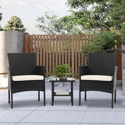 Juego de Terraza y Balcon de Ratan Sintetico 3 Piezas