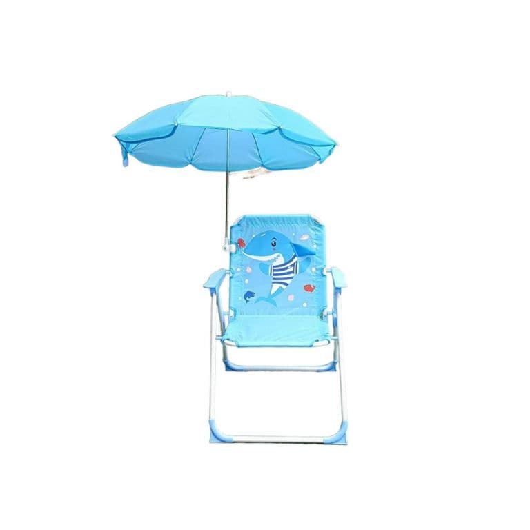 Silla Plegable para Ninos Con Sombrilla para Camping Delfin