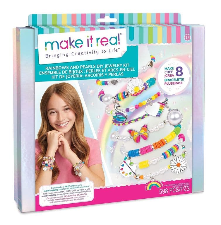 Set Crear Pulseras Arcoiris Y Perlas Juguete