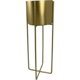 Macetero Metalico con Pedestal Color Dorado