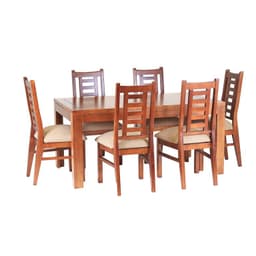 Comedor Nacional Rayenco 6 Sillas Color Rauli Tapiz Canela