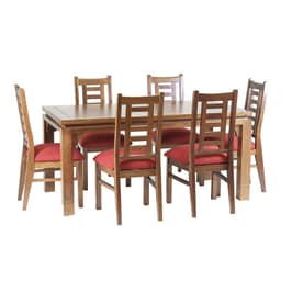 Comedor Nacional Leyda 6 sillas Color Nogal Tapiz Terracota