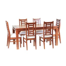 Comedor Nacional Leyda 6 sillas Color Rauli Tapiz Crudo