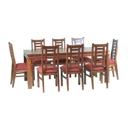 Comedor Nacional Leyda 8 sillas Color Nogal Tapiz Terracota