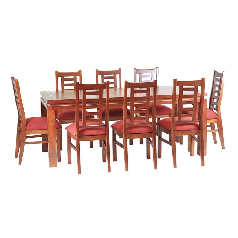 Comedor Nacional Leyda 8 sillas Color Rauli Tapiz Terracota