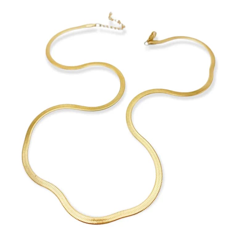 Colgante Cadena Tejido Serpiente 4mm Chapado En Oro 18kl Dorado TALLA UNICA