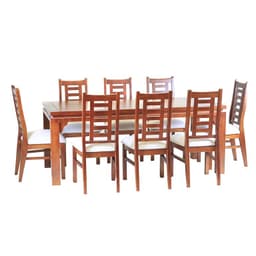 Comedor Nacional Leyda 8 sillas Color Rauli Tapiz Crudo