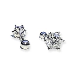 Aros Punto Luz 5mm Piercing Plata 925 Moissanita Plateado TALLA UNICA