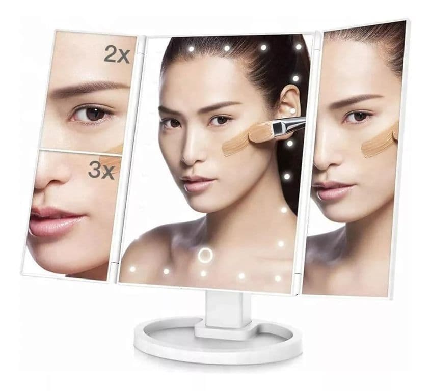 Espejo Para Maquillaje Aumentos 2x 3x Luz Led