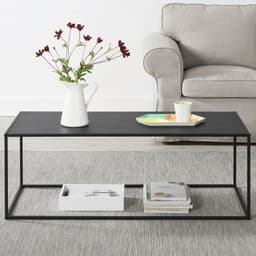 Mesa de centro metalica Leknes Negra 100x50x40 Hecho a Mano