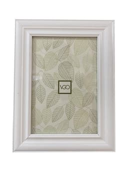 Marco plastico simil madera Blanco 10x15 cm