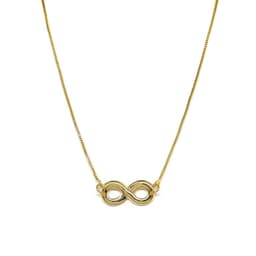 Collar Infinito Liso Enchapado Oro 18K Dorado TALLA UNICA