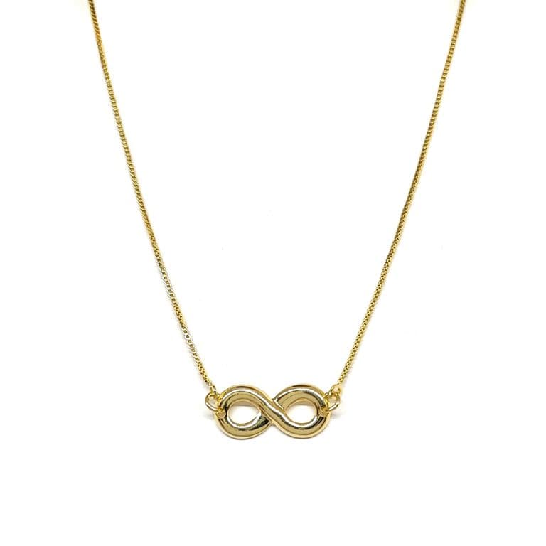 Collar Infinito Liso Enchapado Oro 18K Dorado TALLA UNICA