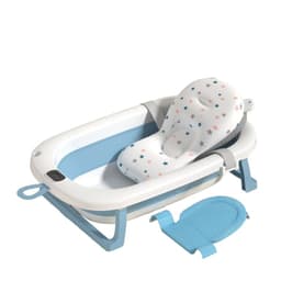Banera Plegable Temperatura Tina De Bano Portatil Bebe Azul