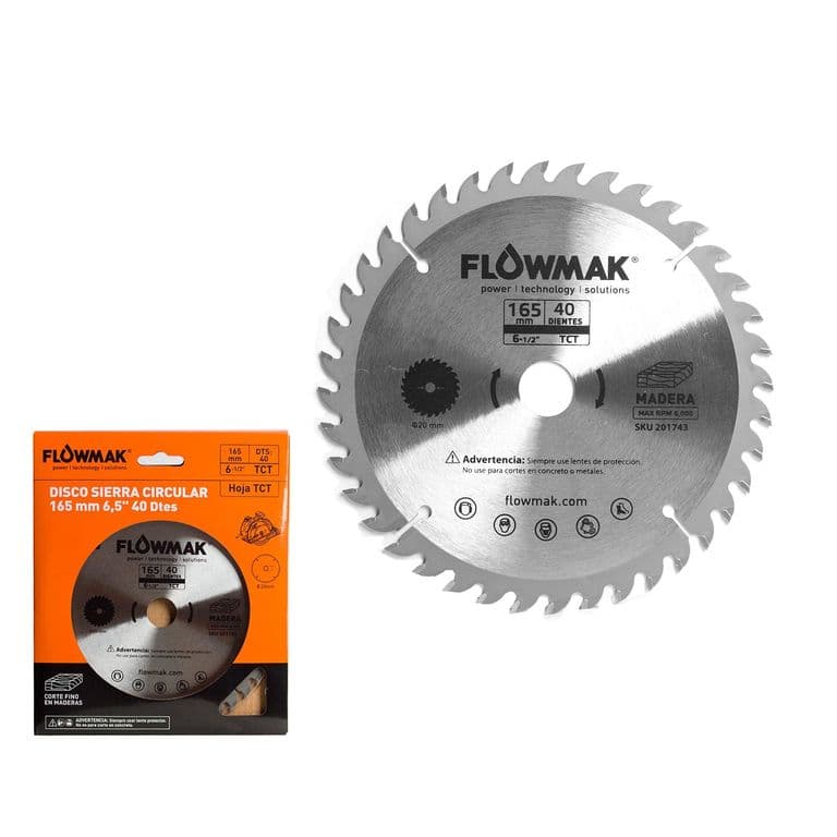 Disco para sierra circular 6.5" 40 dientes
