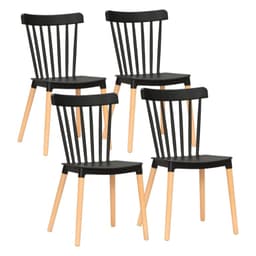 Pack 4 Sillas Windsor Negras - Diseno Clasico & Comodo Negro PACK4WINDSORNEGRO