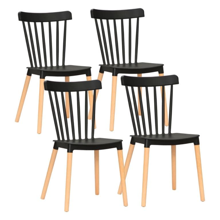 Pack 4 Sillas Windsor Negras - Diseno Clasico & Comodo Negro PACK4WINDSORNEGRO