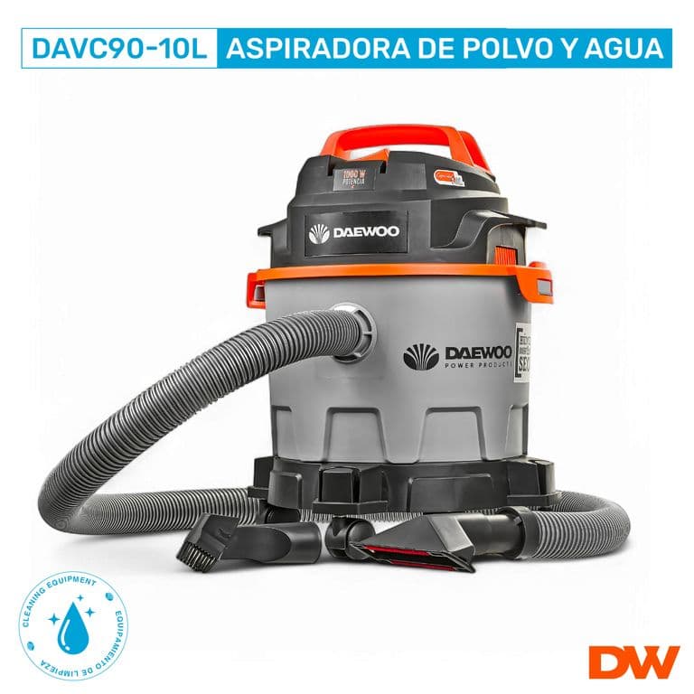 Aspiradora De Tacho Polvo Y Agua 10L 1000w DAVC90-10L