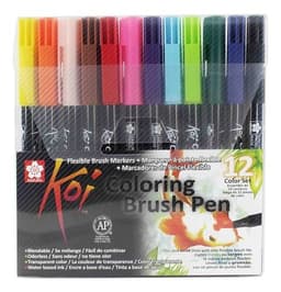 Set Plumones Acuarelables Koi Brush 12 Colores