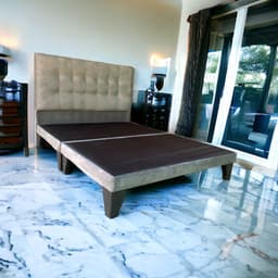 Base Europea King Respaldo King Valencia Felpa Gris