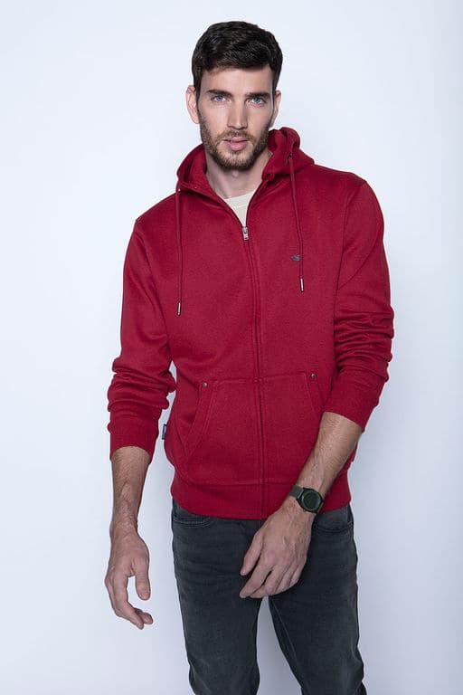 Poleron Basico Full Zipper Rojo Rojo S