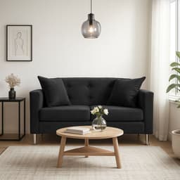 Sofa 2 Cuerpos New Mallorca Felpa Negro