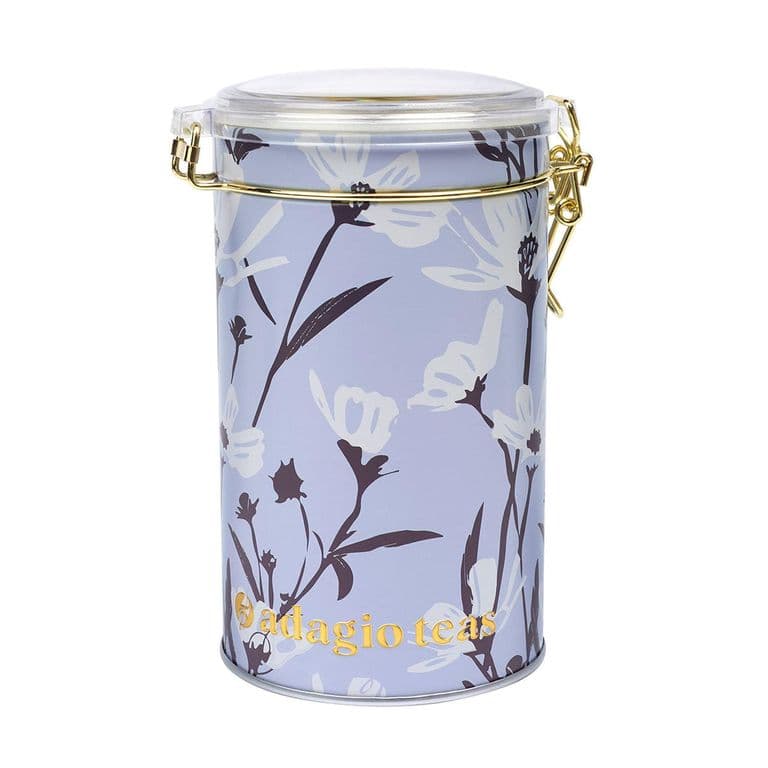 Tarro Grande Flowers Blue & White Almacenador de Te 8 oz