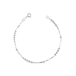 Pulsera Cola De Topo Bolitas Plata Fina 925 Plateado TALLA UNICA