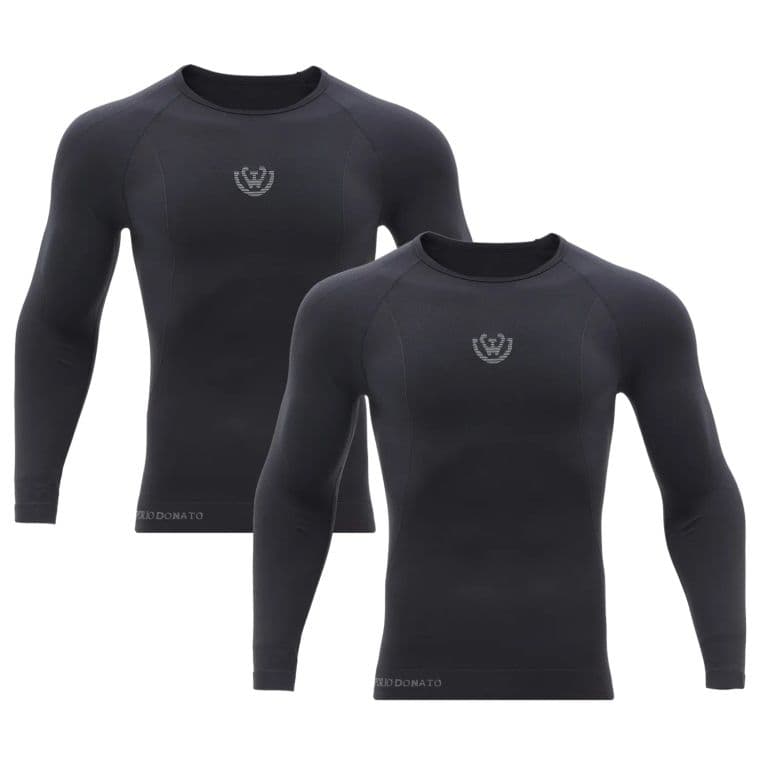 Pack de 2 Camisetas Termica Primera Capa Microfibra Hombre Giovacchino Negro S