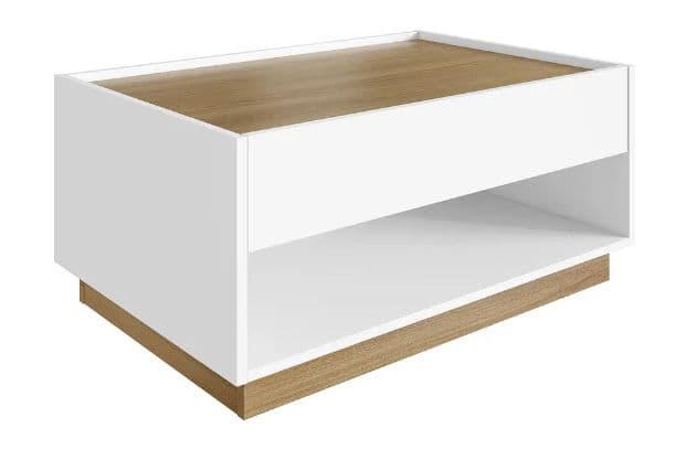 Mesa De Centro Bari Con Cajon Blanco Miel