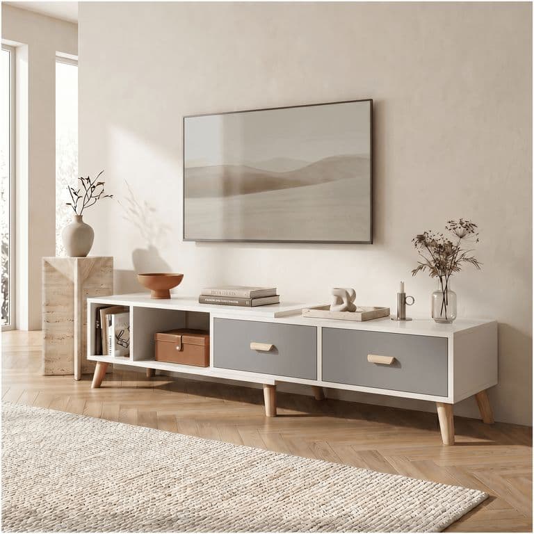 Rack Tv Ancho Extendible 120-198cm 2 Tiras Homer