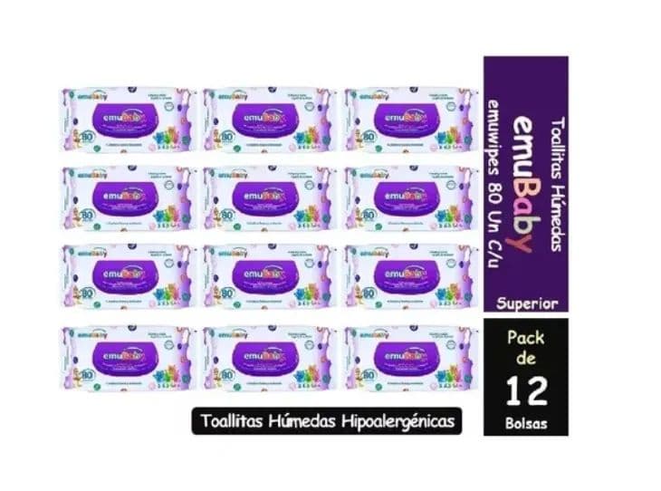 12 Paquetes Toallas Sin Tapa 80 c/u (960 UND)