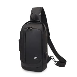 Bolso Bandolera de Pecho Cruzado MOVAC Urban Trekker Antirrobo Hombre Puerto USB Negro TALLA UNICA