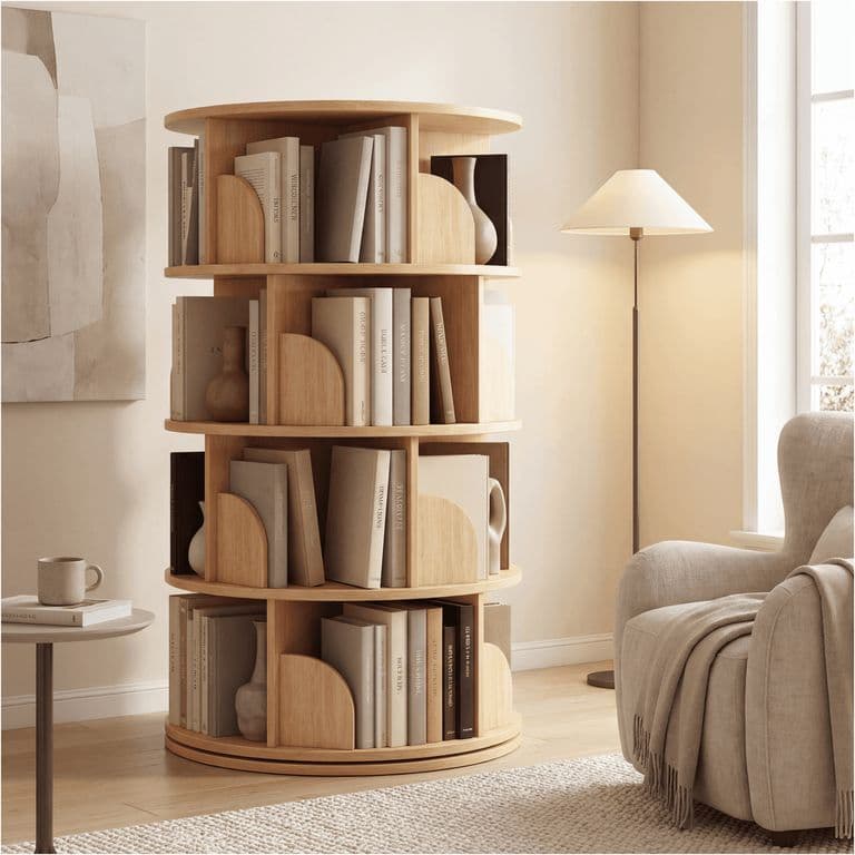 Biblioteca Giratoria Librero Organizador Libros Alto 129cm