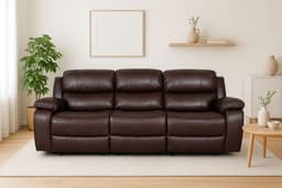 Sofa berger reclinable 3 cuerpos color brown dark