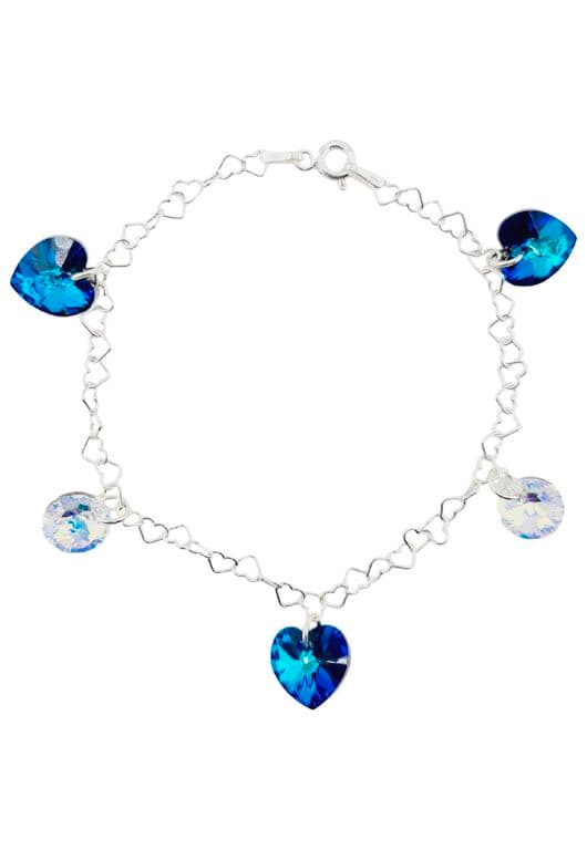Pulsera Romance Plata 925 creado con cristales de Swarovski Bermuda Blue Plateado TALLA UNICA