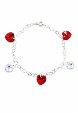 Pulsera Romance Plata 925 creado con cristales de Swarovski Siam Plateado TALLA UNICA