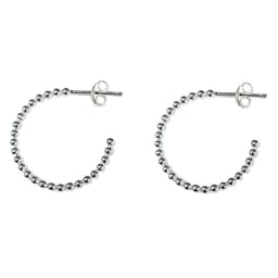 Aros Argolla Bolitas 22mm Plata Fina 925 Plateado TALLA UNICA