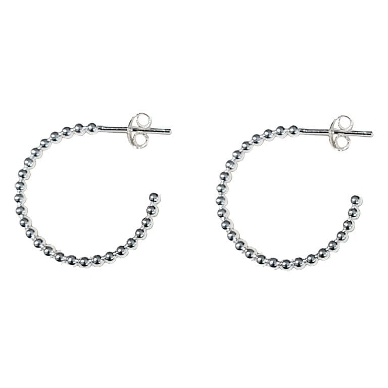 Aros Argolla Bolitas 22mm Plata Fina 925 Plateado TALLA UNICA