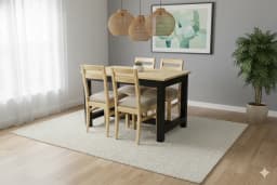 Juego de Comedor 4 sillas Carpintero Tapiz Beige